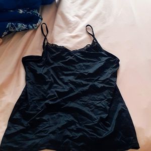 Satin black slip